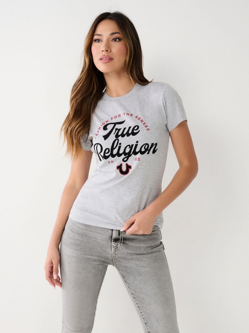 Camiseta True Religion Logo Gris | 87LYHOUIK