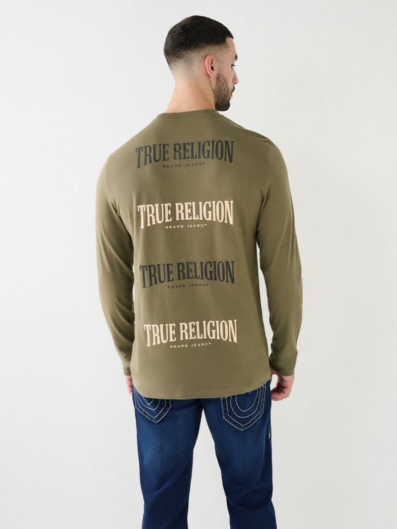 Camiseta True Religion Logo Long Sleeve Kalamata | 87PCZGJYN