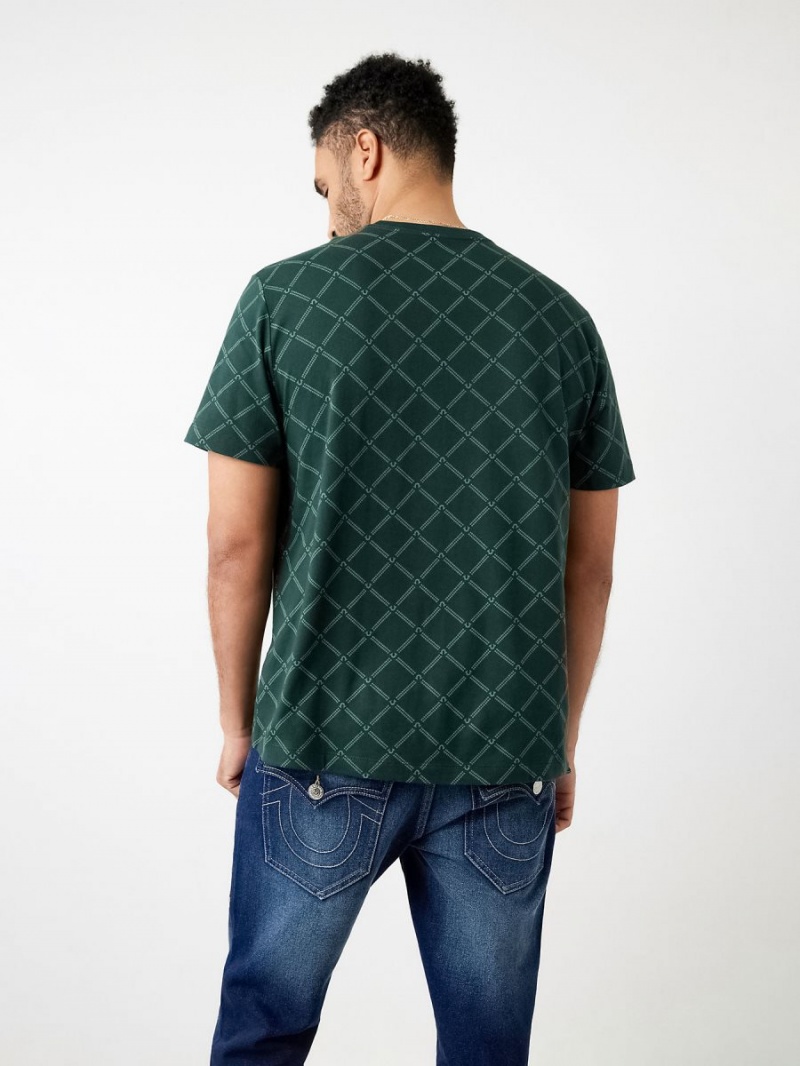 Camiseta True Religion Logo Monogram Verde Menta Verde | 40OICAZNM