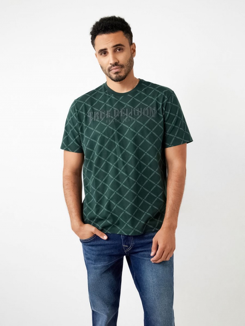 Camiseta True Religion Logo Monogram Verde Menta Verde | 40OICAZNM