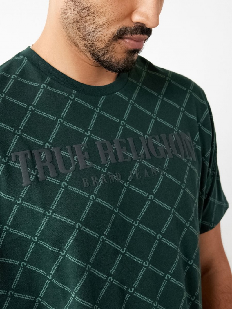 Camiseta True Religion Logo Monogram Verde Menta Verde | 40OICAZNM