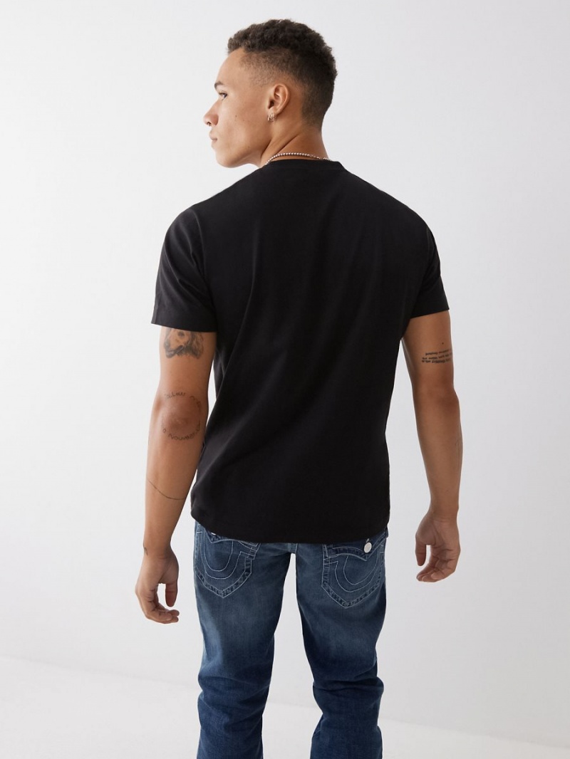 Camiseta True Religion Logo Negras | 30ICYZRNJ