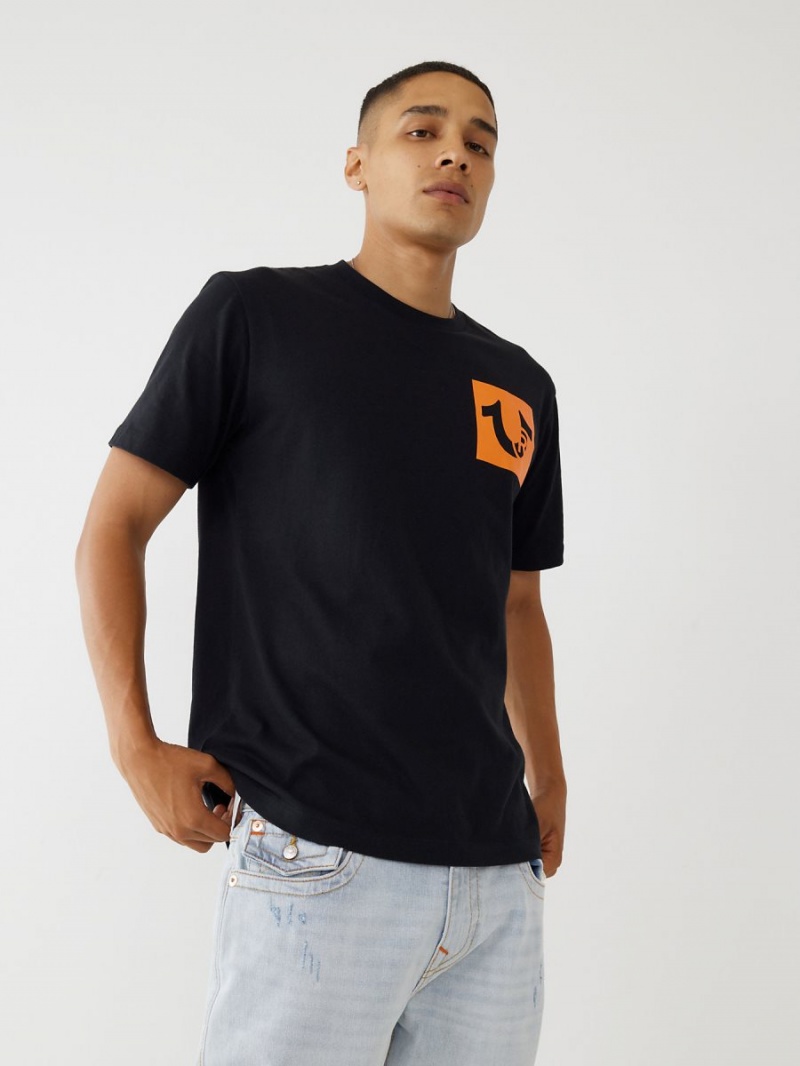 Camiseta True Religion Logo Negras | 35JKTVQXP