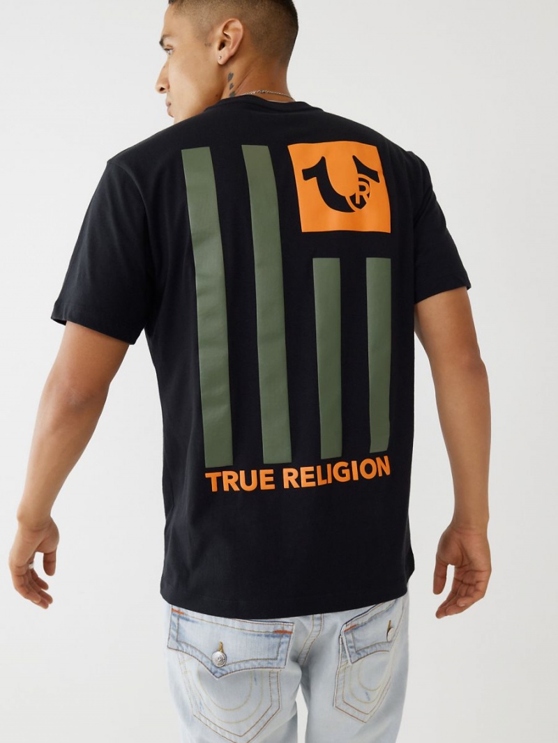 Camiseta True Religion Logo Negras | 35JKTVQXP