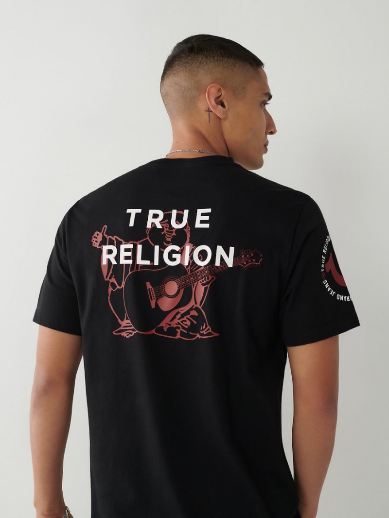 Camiseta True Religion Logo Negras | 39GISNPWU