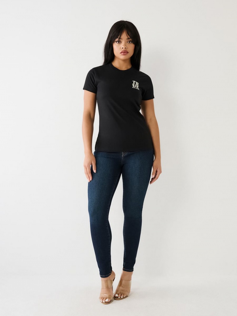 Camiseta True Religion Logo Negras | 39HOMSJLY