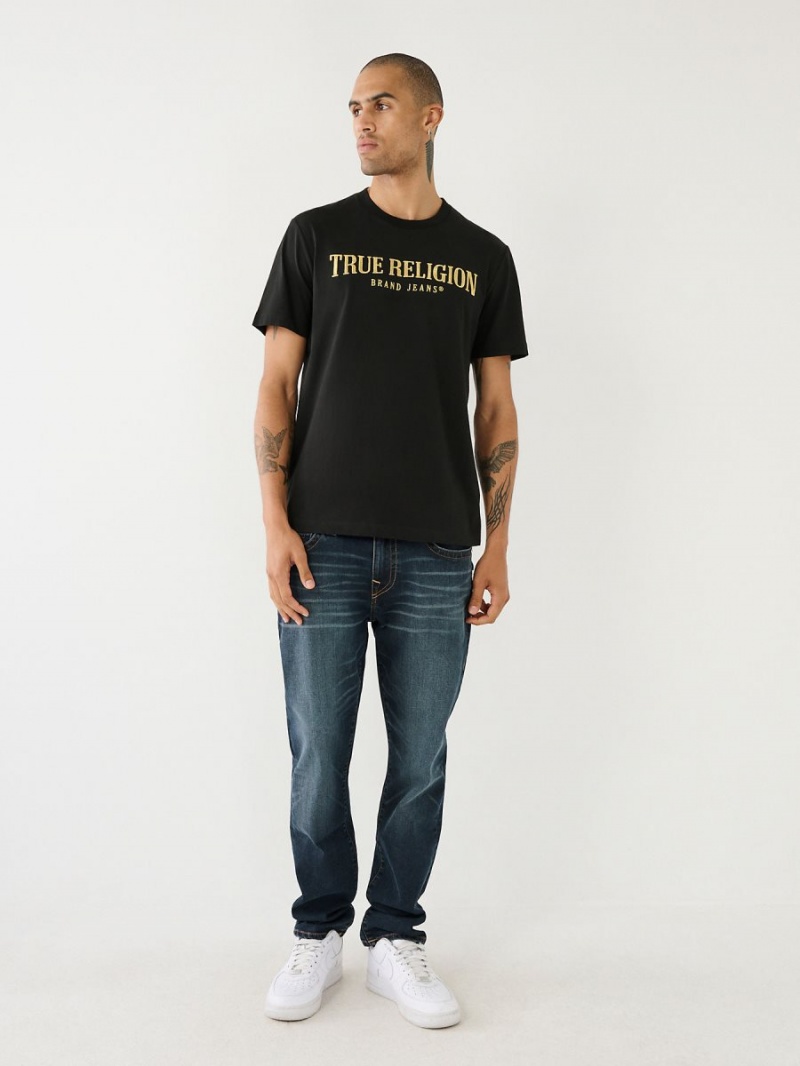 Camiseta True Religion Logo Negras | 57PGLYHMZ