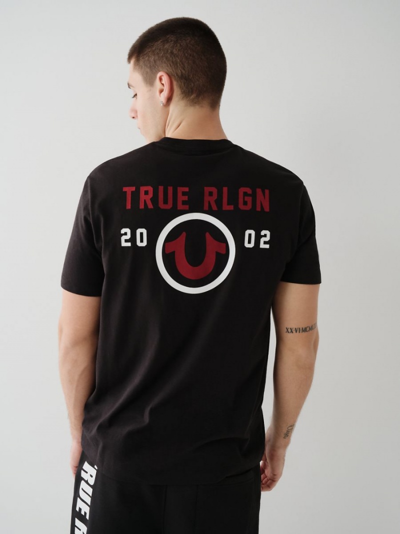 Camiseta True Religion Logo Negras | 73QMPIDLS