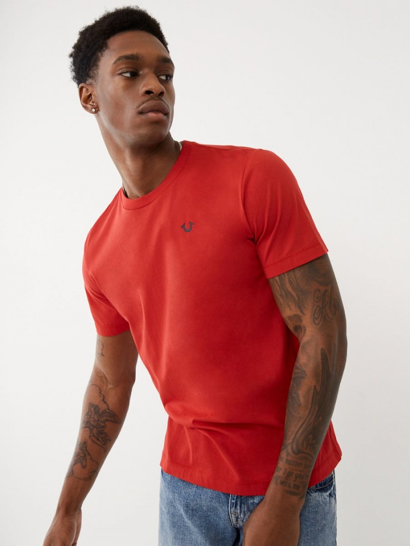 Camiseta True Religion Logo Rojas | 25DKSBTXO