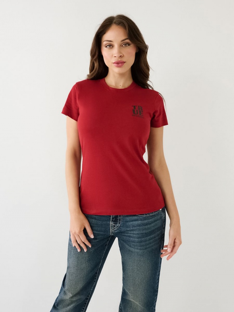 Camiseta True Religion Logo Rojas | 72JCFOMZX