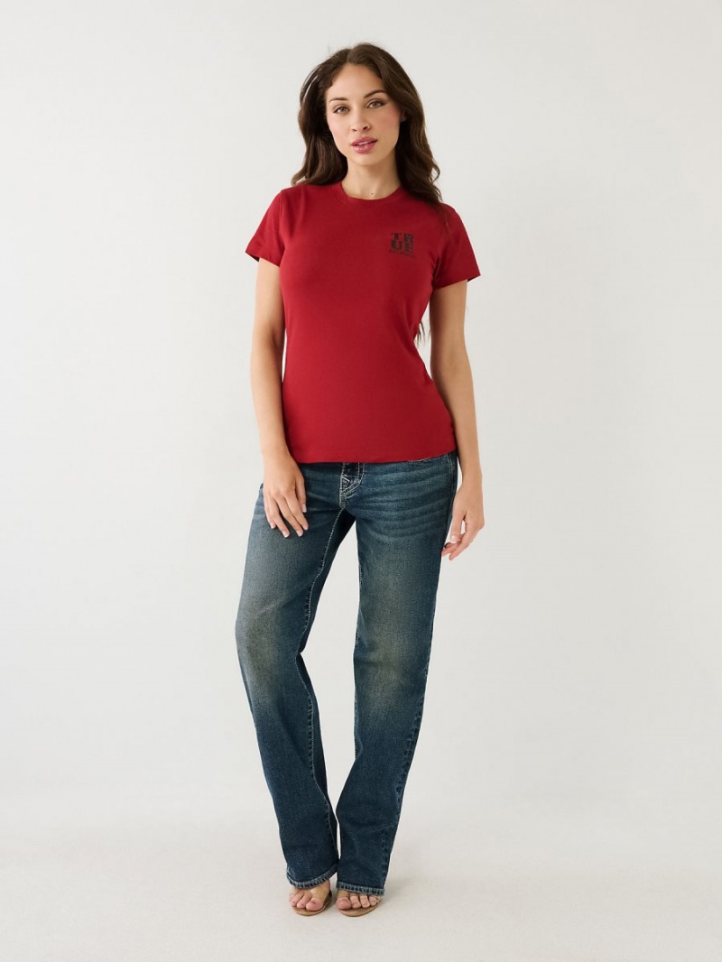 Camiseta True Religion Logo Rojas | 72JCFOMZX