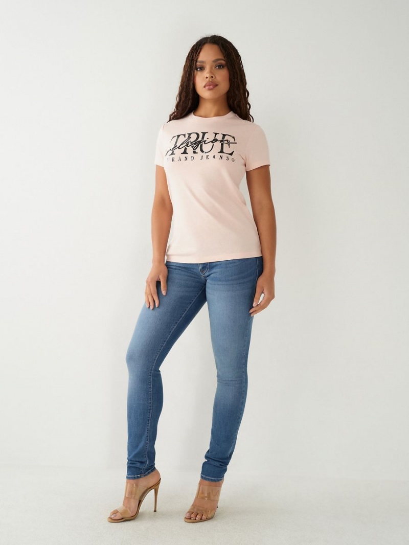 Camiseta True Religion Logo Rosas | 36TGVDHCM