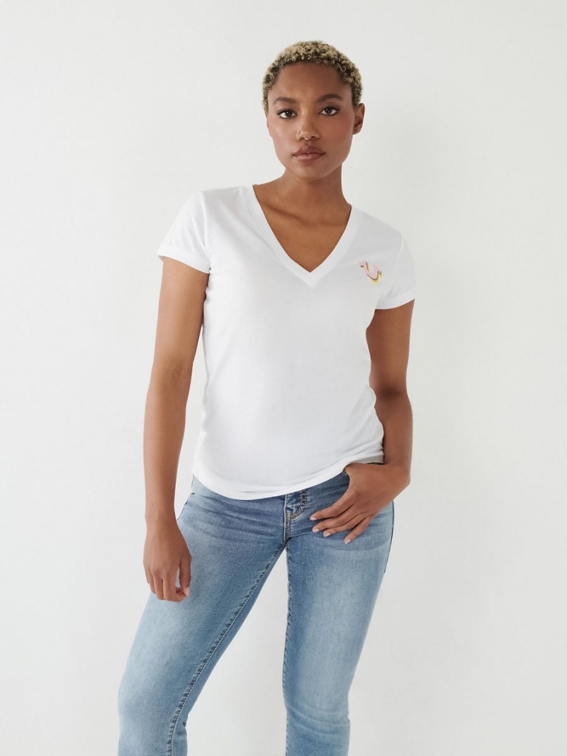 Camiseta True Religion Logo V Blancas | 15MASDCQE