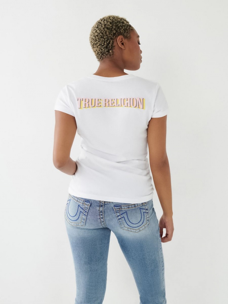 Camiseta True Religion Logo V Blancas | 15MASDCQE