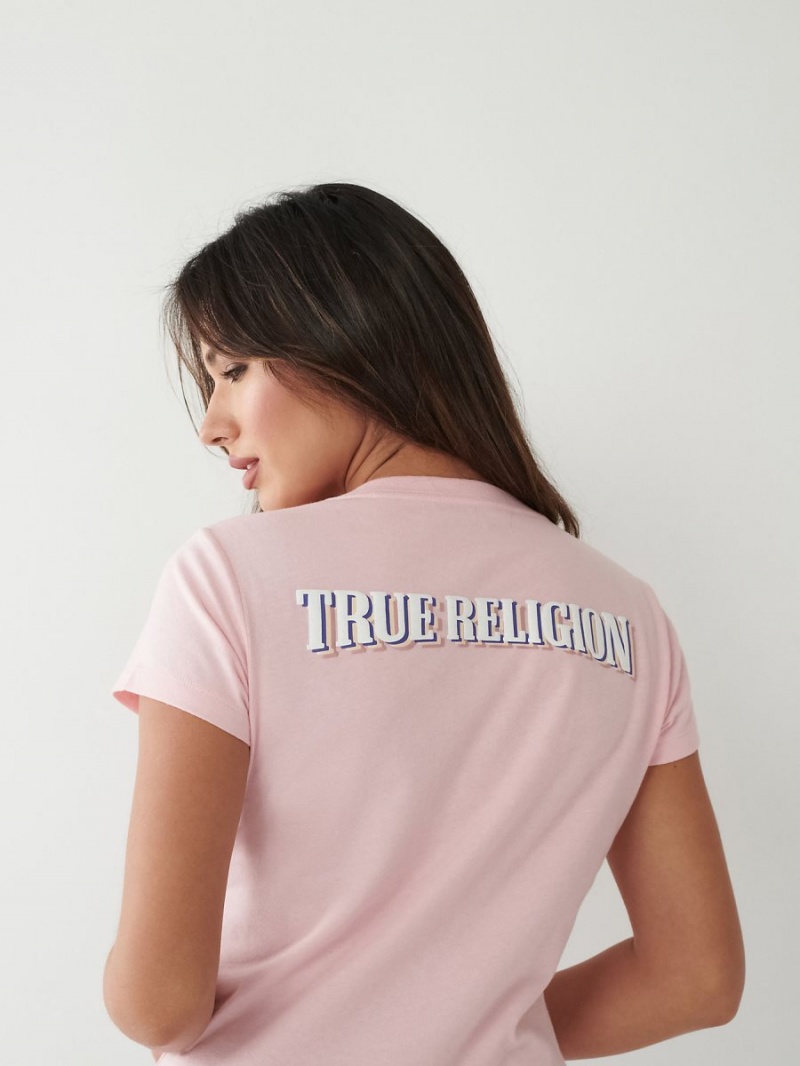 Camiseta True Religion Logo V Blush | 85KBZGMTY