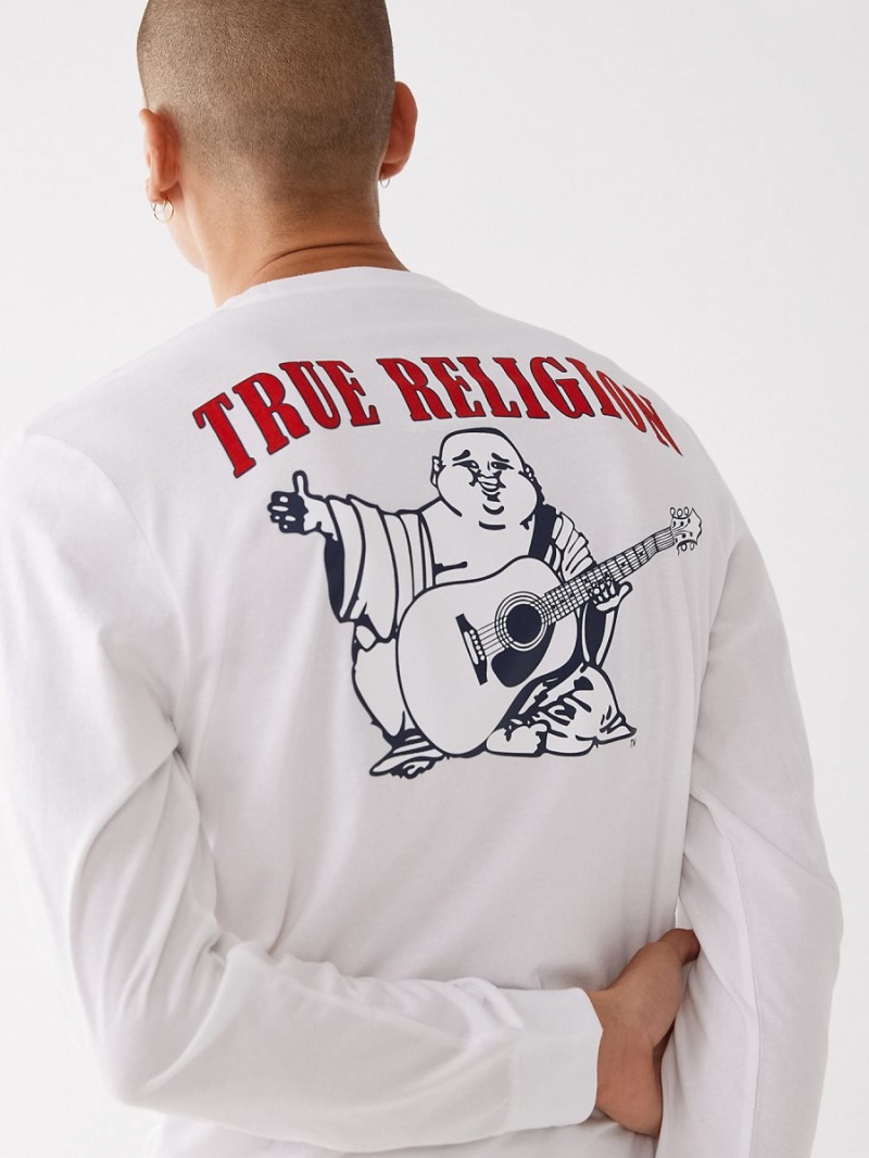 Camiseta True Religion Long Sleeve Classic Logo Blancas | 82YOLRDCT