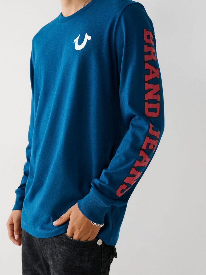 Camiseta True Religion Long Sleeve Logo Poseidon | 25XUSKJNR