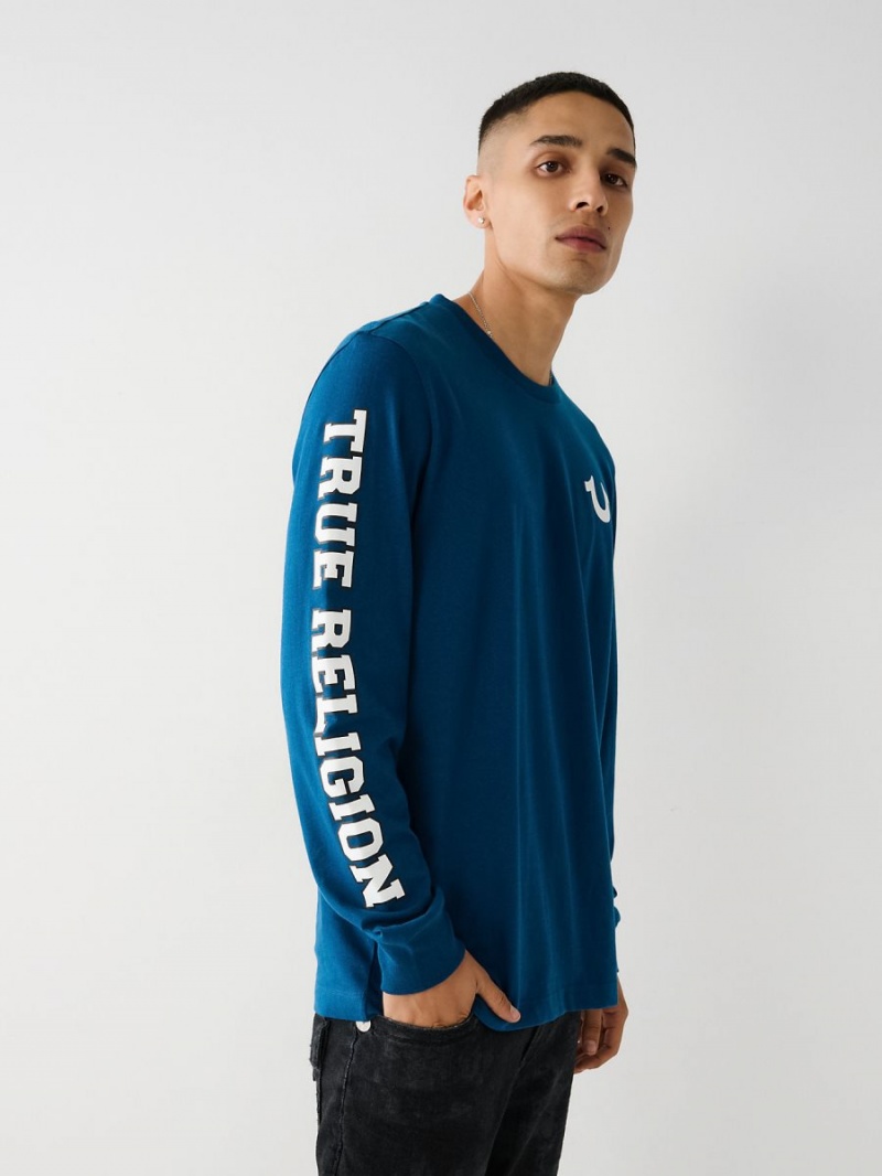 Camiseta True Religion Long Sleeve Logo Poseidon | 25XUSKJNR