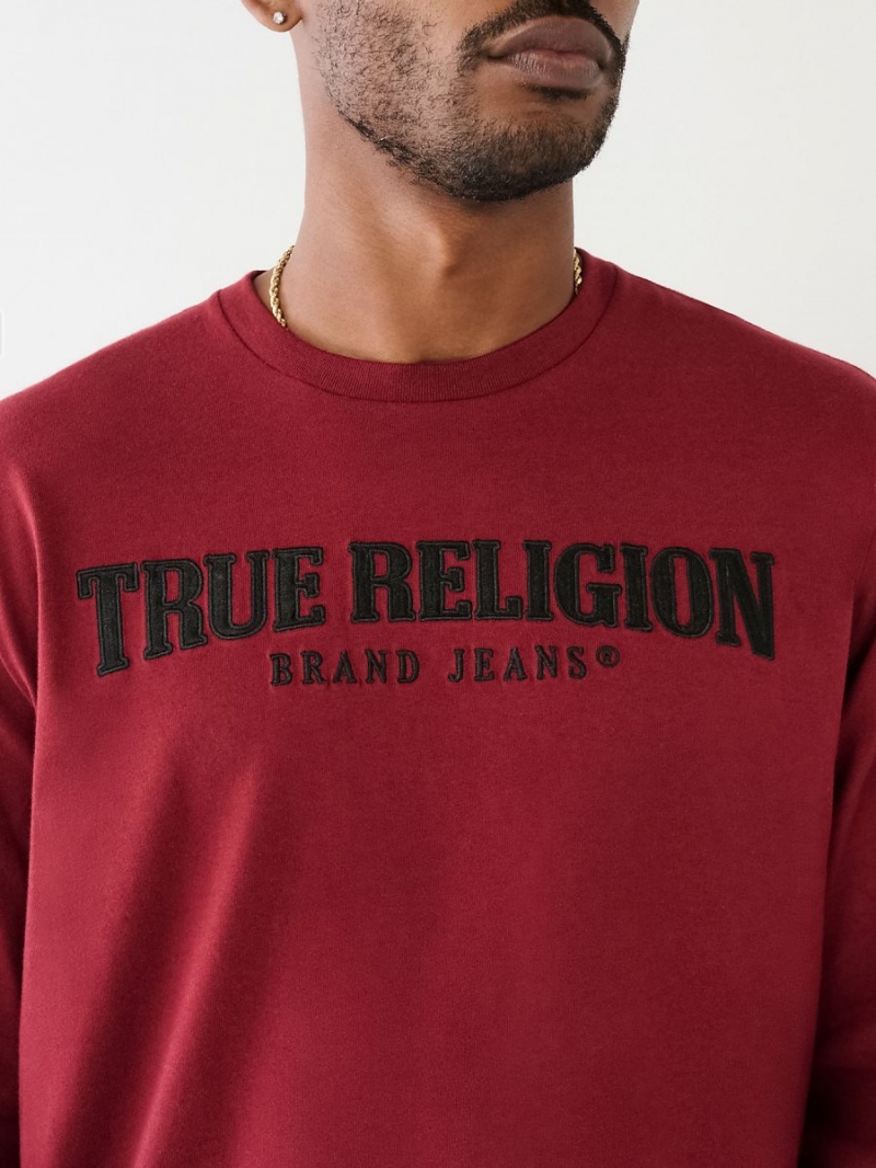 Camiseta True Religion Long Sleeve Logo Redwood | 38KQGSNZW