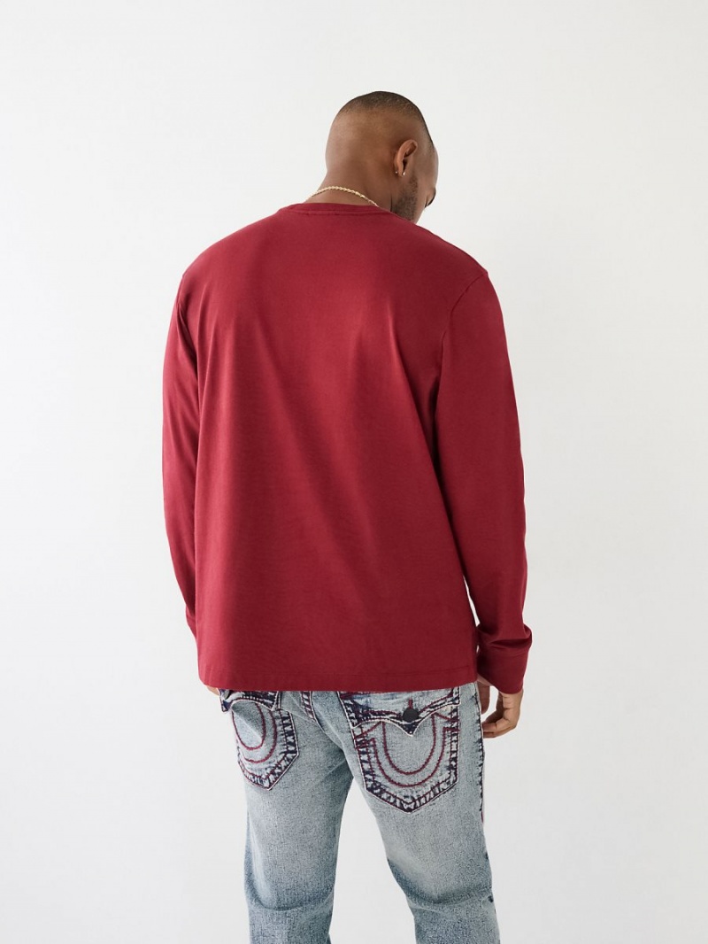 Camiseta True Religion Long Sleeve Logo Redwood | 38KQGSNZW