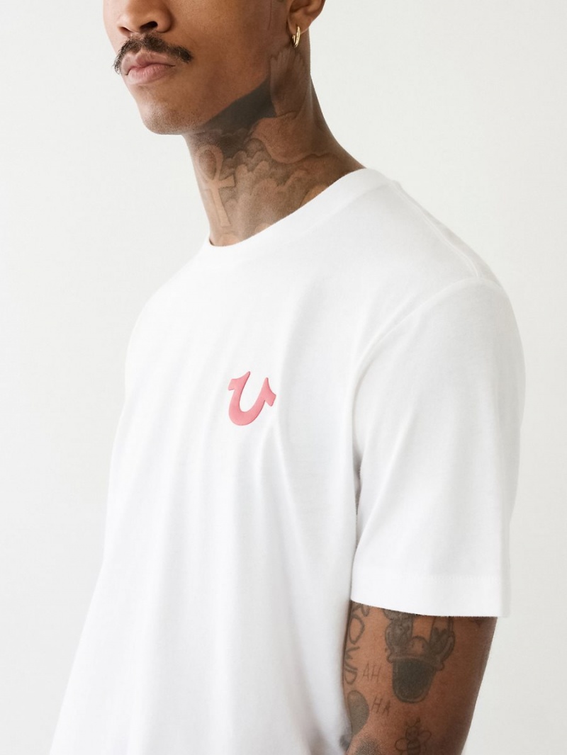 Camiseta True Religion Moda Sense Logo Blancas | 52WTZHKVJ