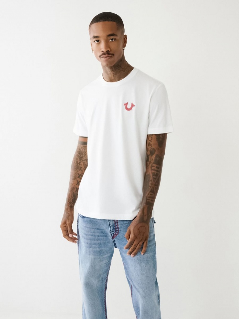 Camiseta True Religion Moda Sense Logo Blancas | 52WTZHKVJ