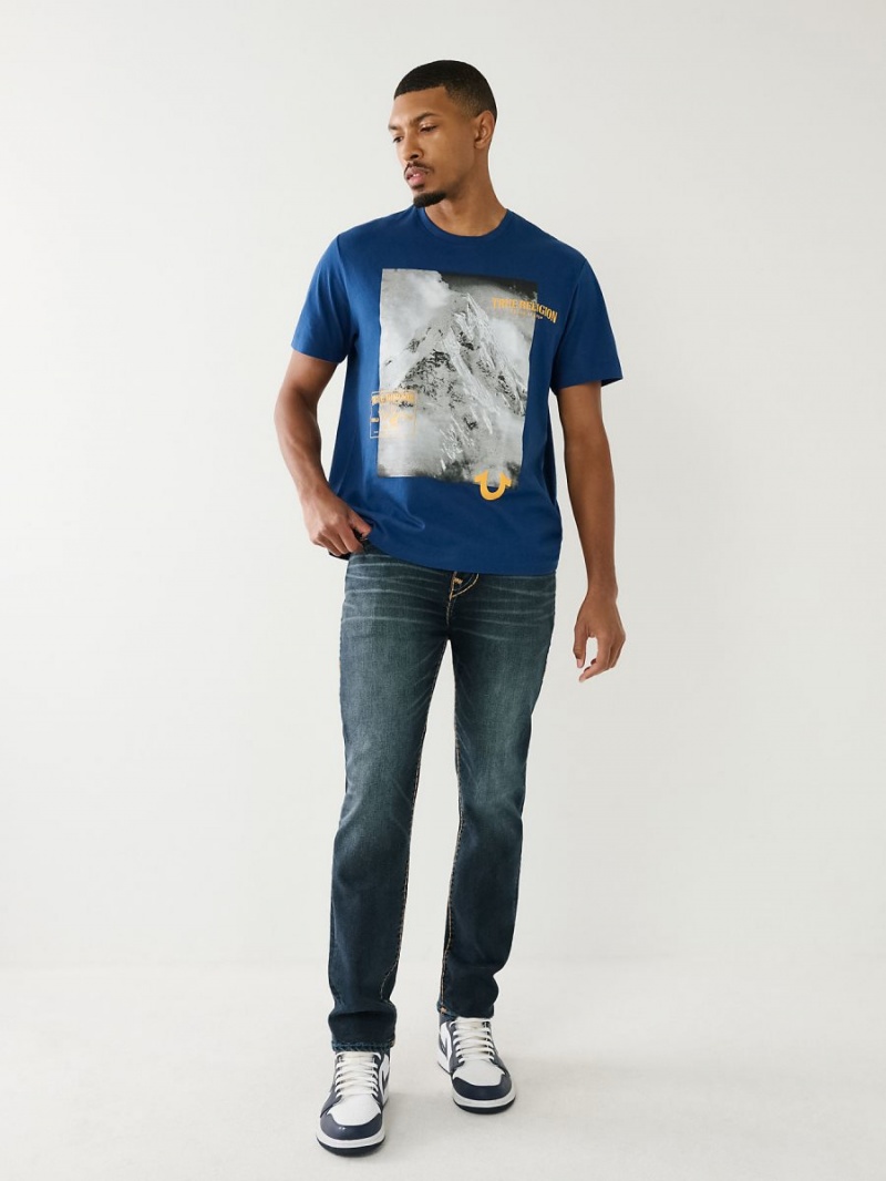 Camiseta True Religion Mountain Estampadas Relaxed 3922 | 83EJWZXVP