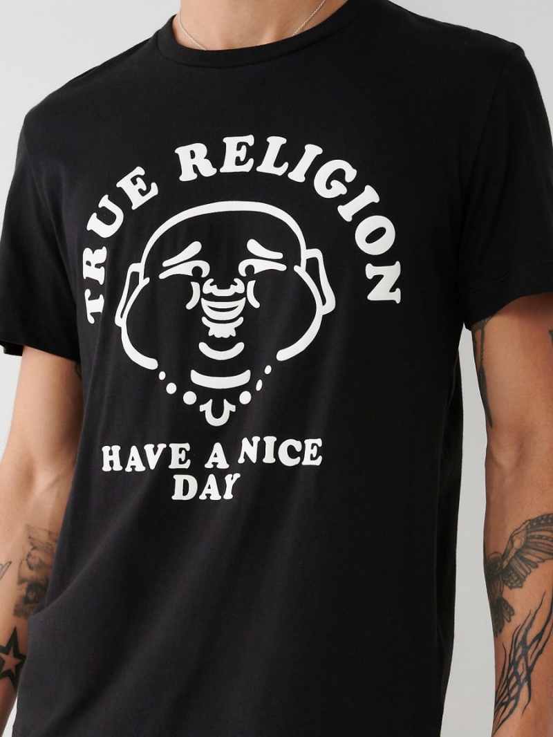 Camiseta True Religion Nice Day Negras | 73OVERMGL