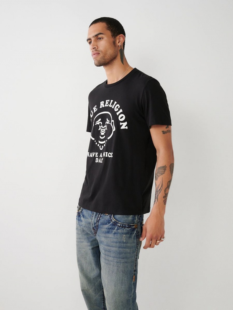 Camiseta True Religion Nice Day Negras | 73OVERMGL