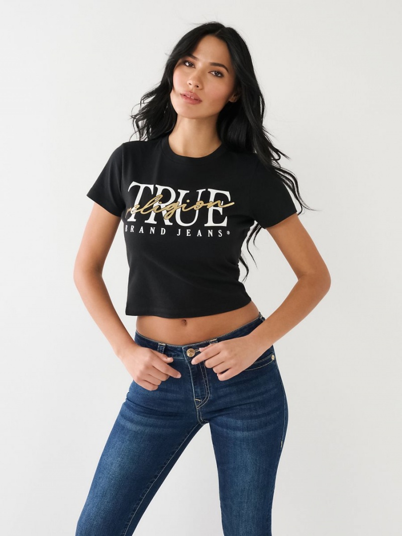 Camiseta True Religion Rlgn Crew Negras | 31MWDGKYU