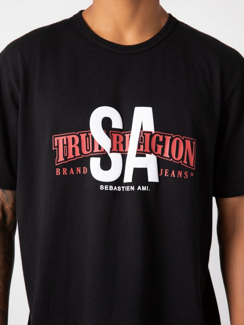 Camiseta True Religion Sebastien Ami X Collaboration Negras | 59BRJNFDT