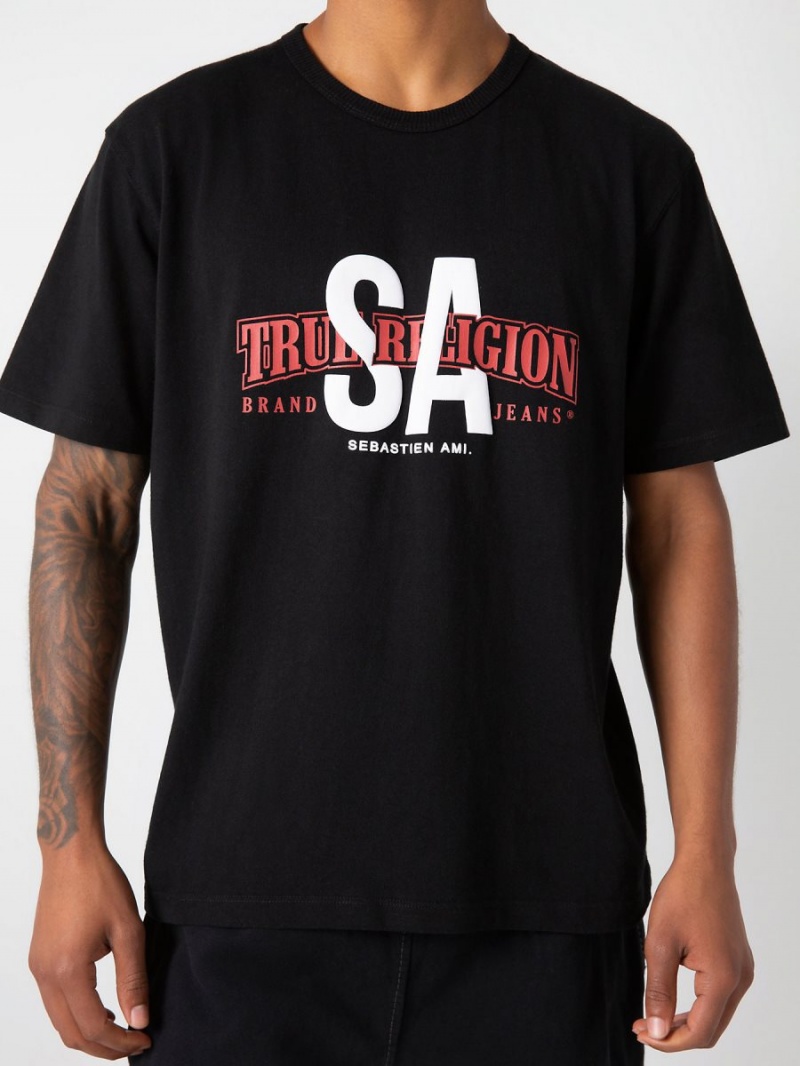 Camiseta True Religion Sebastien Ami X Collaboration Negras | 59BRJNFDT