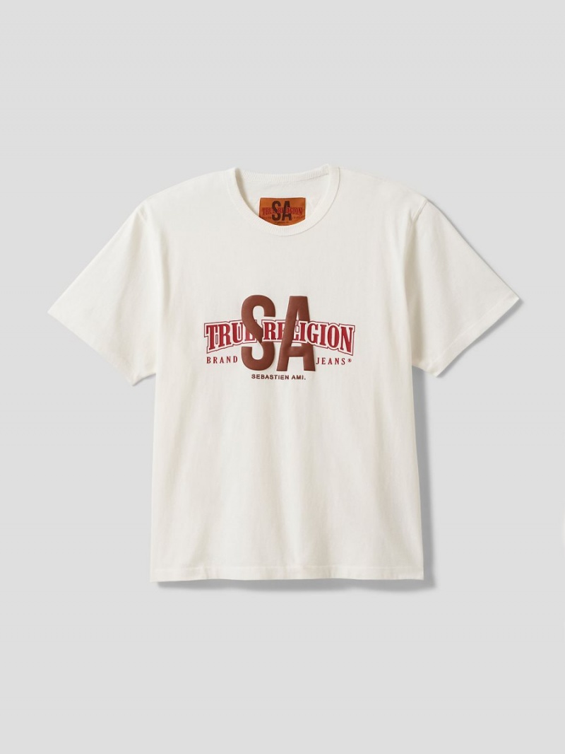 Camiseta True Religion Sebastien Ami X Collaboration Blancas | 48TWYUPNZ