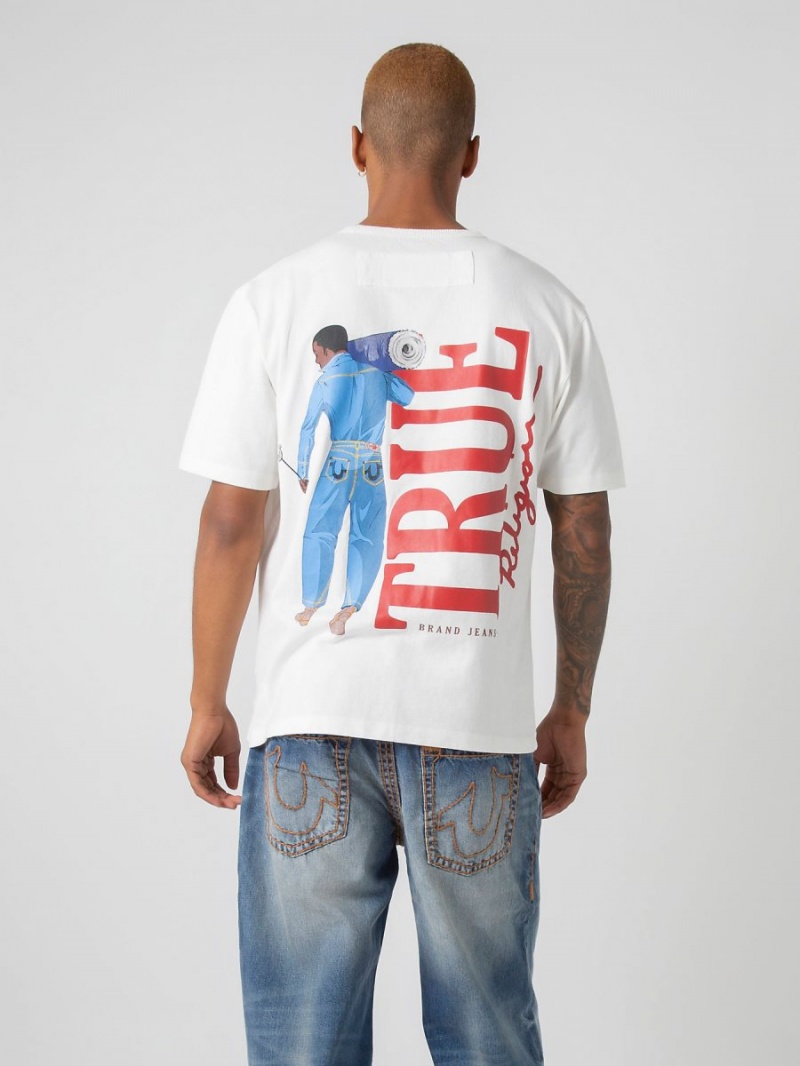 Camiseta True Religion Sebastien Ami X Grit Blancas | 27BFJAGWS