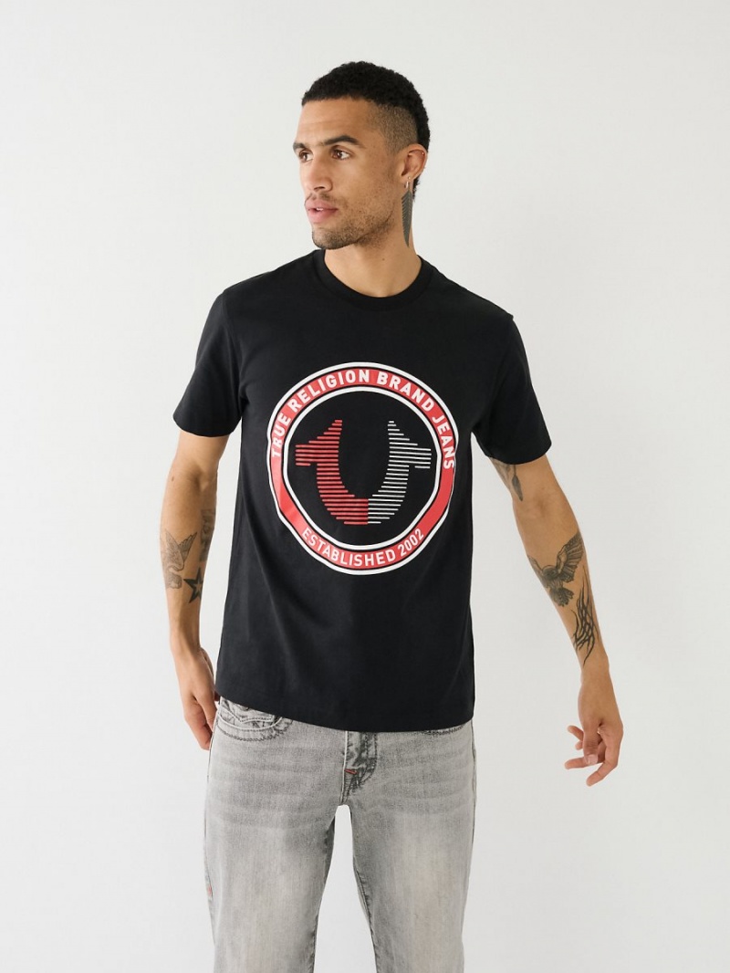 Camiseta True Religion Strike Horseshoe Logo Negras | 93VWDGPNR