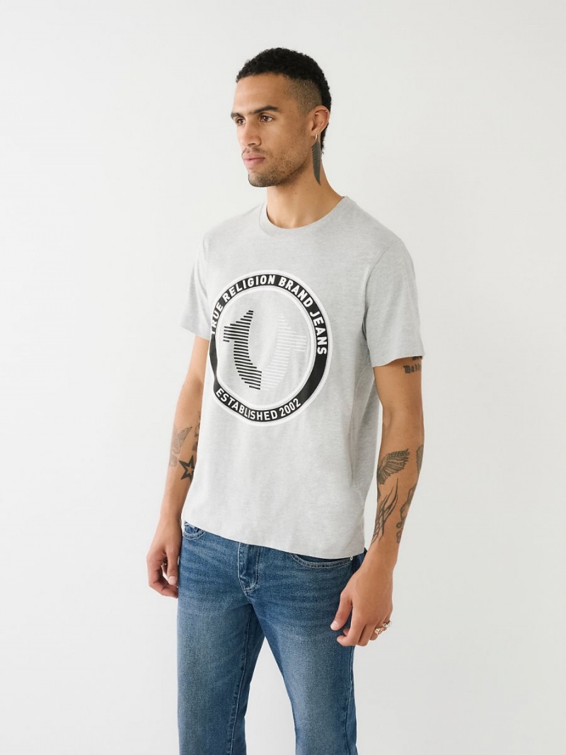 Camiseta True Religion Strike Horseshoe Logo Gris | 90BGMEDIH