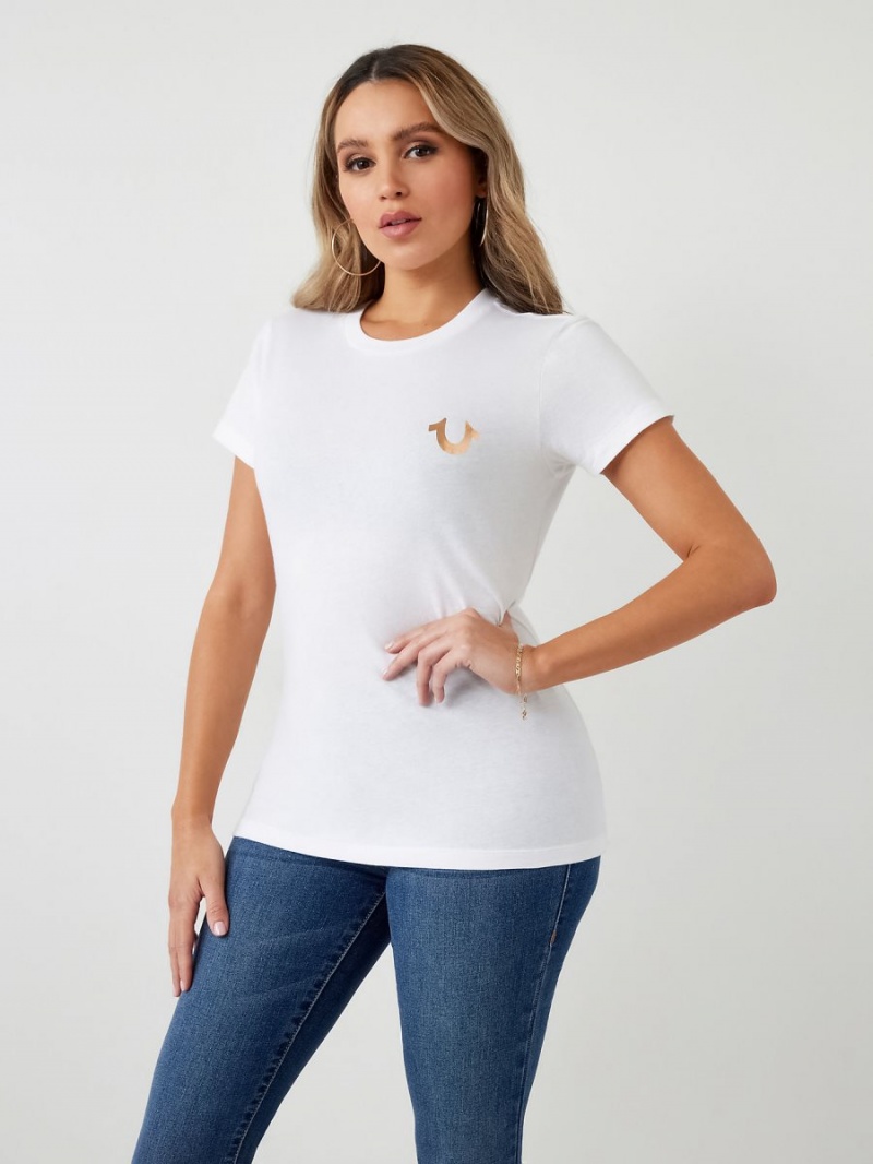 Camiseta True Religion Stud Location Estampadas Blancas | 05XWIBGTV