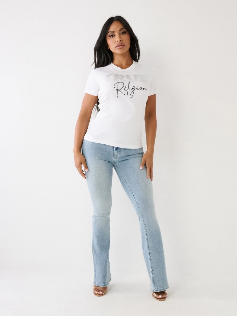 Camiseta True Religion Studded Logo Blancas | 16STPGMLR