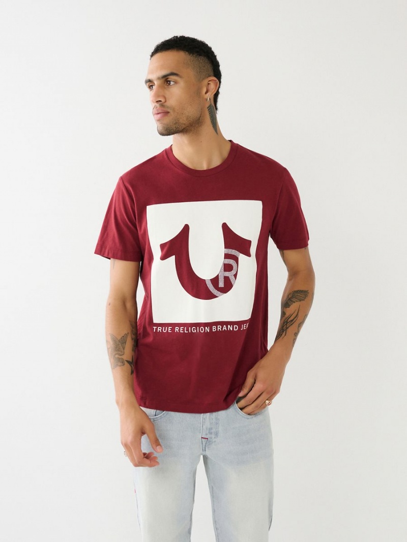 Camiseta True Religion Studded Logo Redwood | 28DJMWTVK