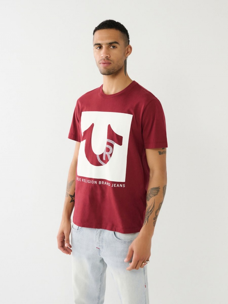 Camiseta True Religion Studded Logo Redwood | 28DJMWTVK