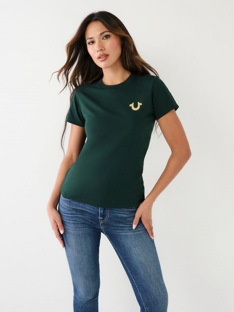 Camiseta True Religion Studded Logo Verde Menta Verde | 82IYBPVRT