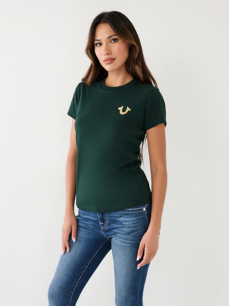 Camiseta True Religion Studded Logo Verde Menta Verde | 82IYBPVRT