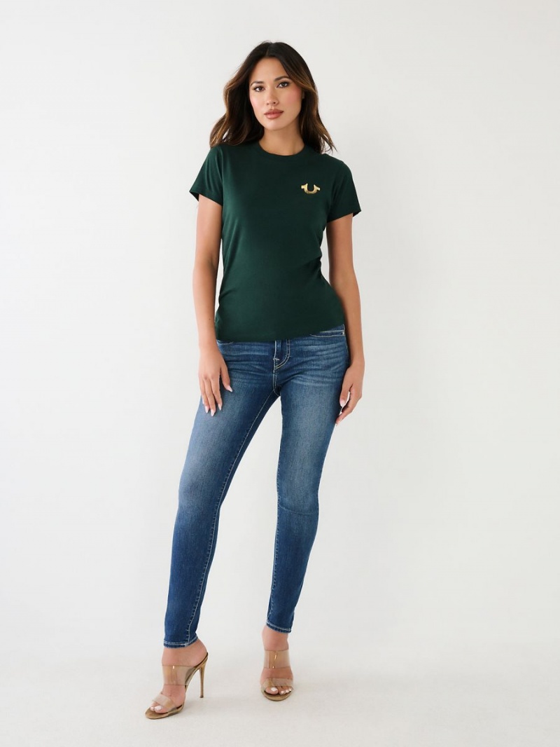 Camiseta True Religion Studded Logo Verde Menta Verde | 82IYBPVRT