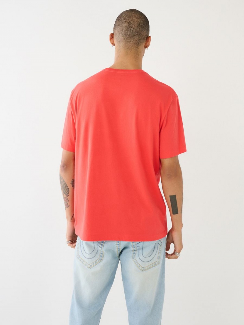 Camiseta True Religion Thermo Buddha Estampadas Relaxed Faded Cherry | 85XMRFYJK