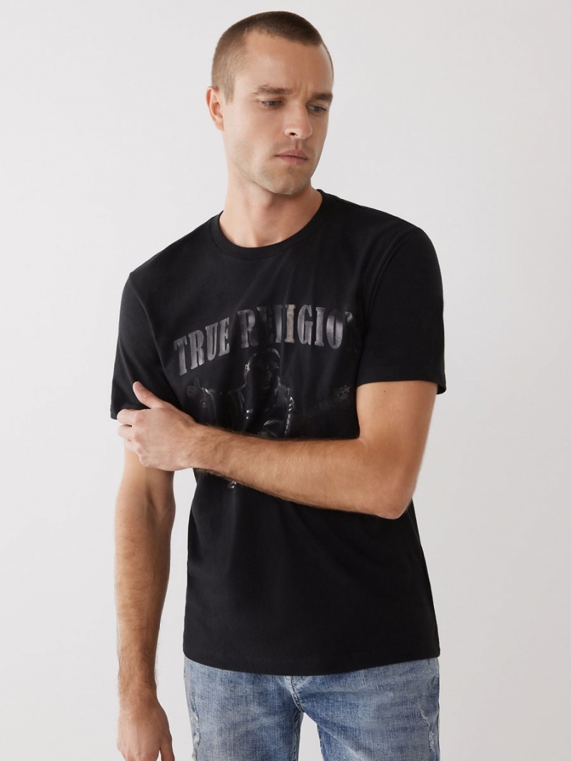 Camiseta True Religion Tonal Buddha Negras | 02XNJTCKA