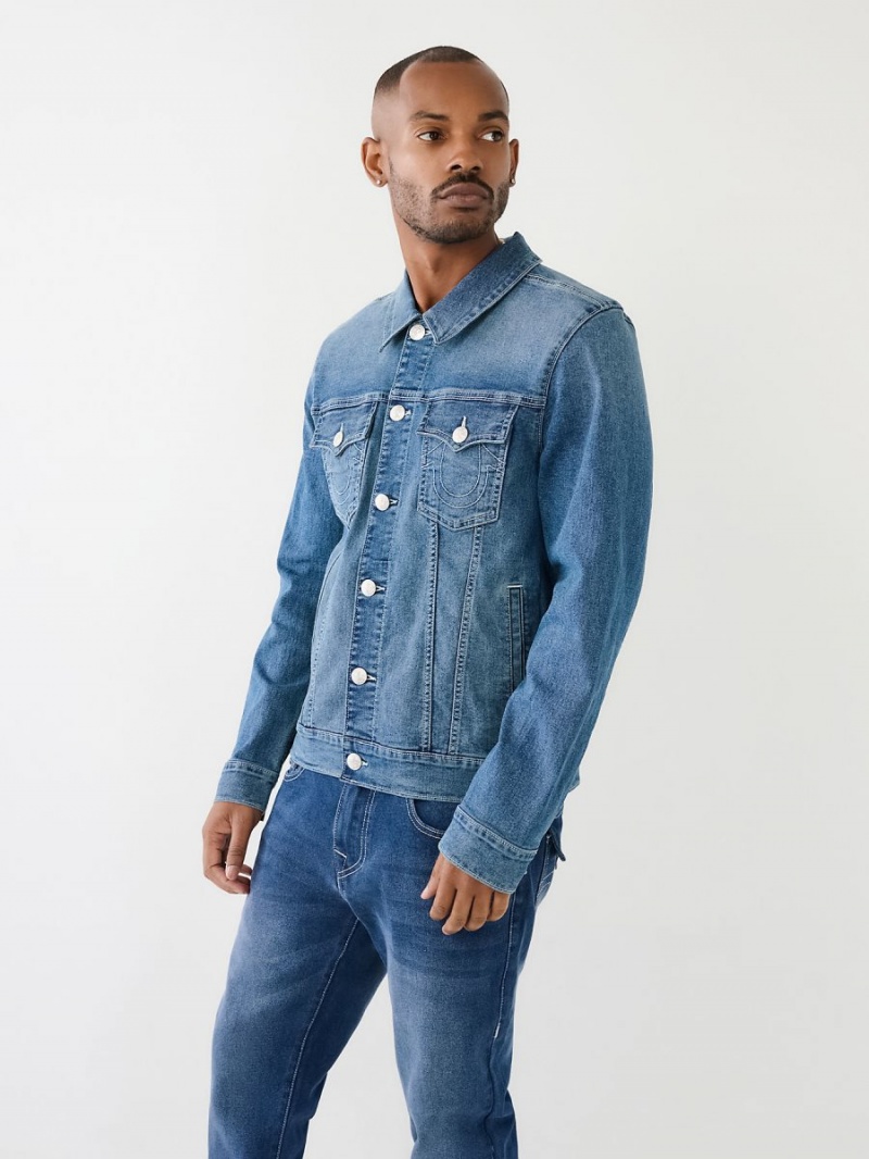 Chaqueta True Religion Classic Denim Medium Flake | 70NCSARYL