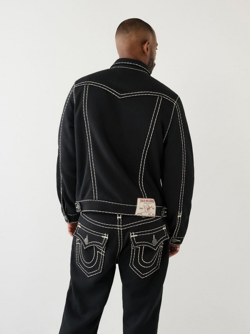 Chaqueta True Religion Jimmy Fleece Super T Negras | 69EWUAOPN