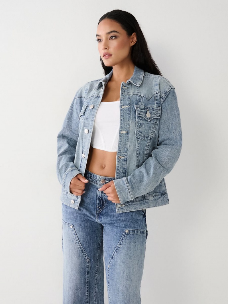 Chaqueta True Religion Jimmy Horseshoe Relaxed Denim Wind Song | 76BCQHZRG