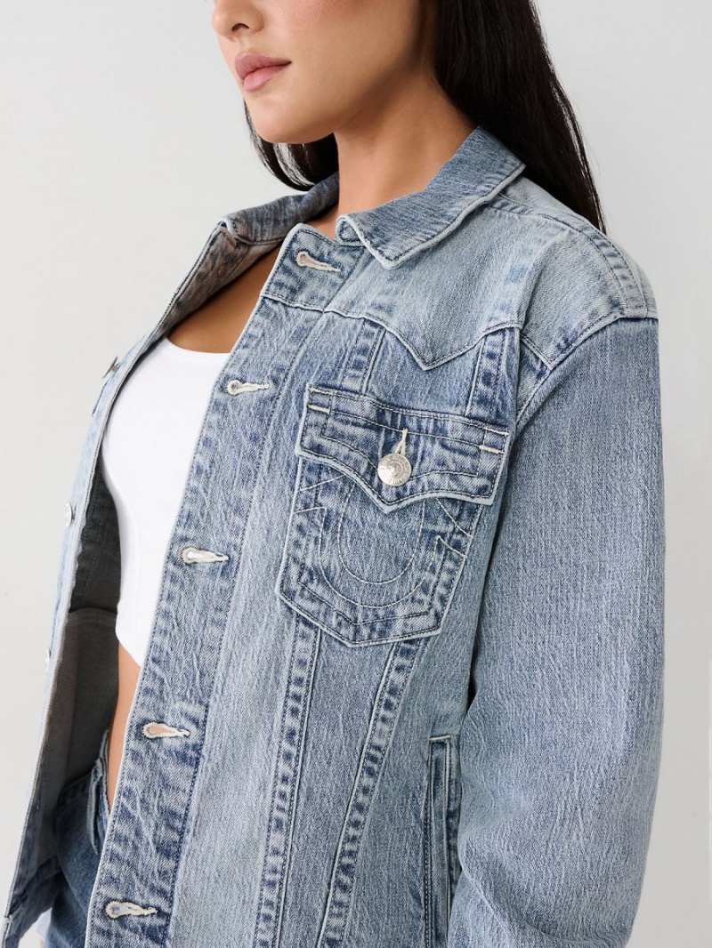 Chaqueta True Religion Jimmy Horseshoe Relaxed Denim Wind Song | 76BCQHZRG