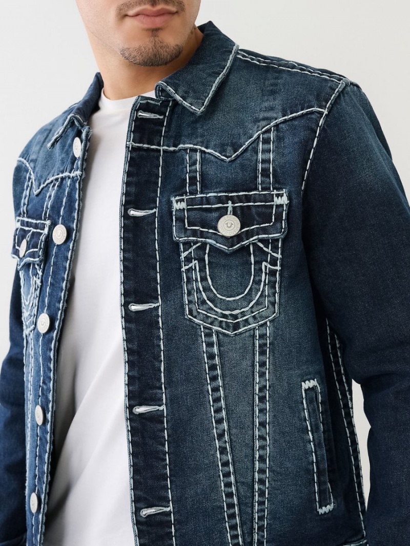 Chaqueta True Religion Jimmy Super T Denim Azules Oscuro | 35MCZWUKR